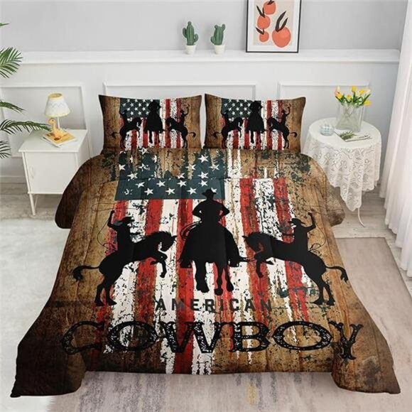TWIN Western Cowboy Comforter Set Bedding Set with 1 Comforter - Picture 5 of 5